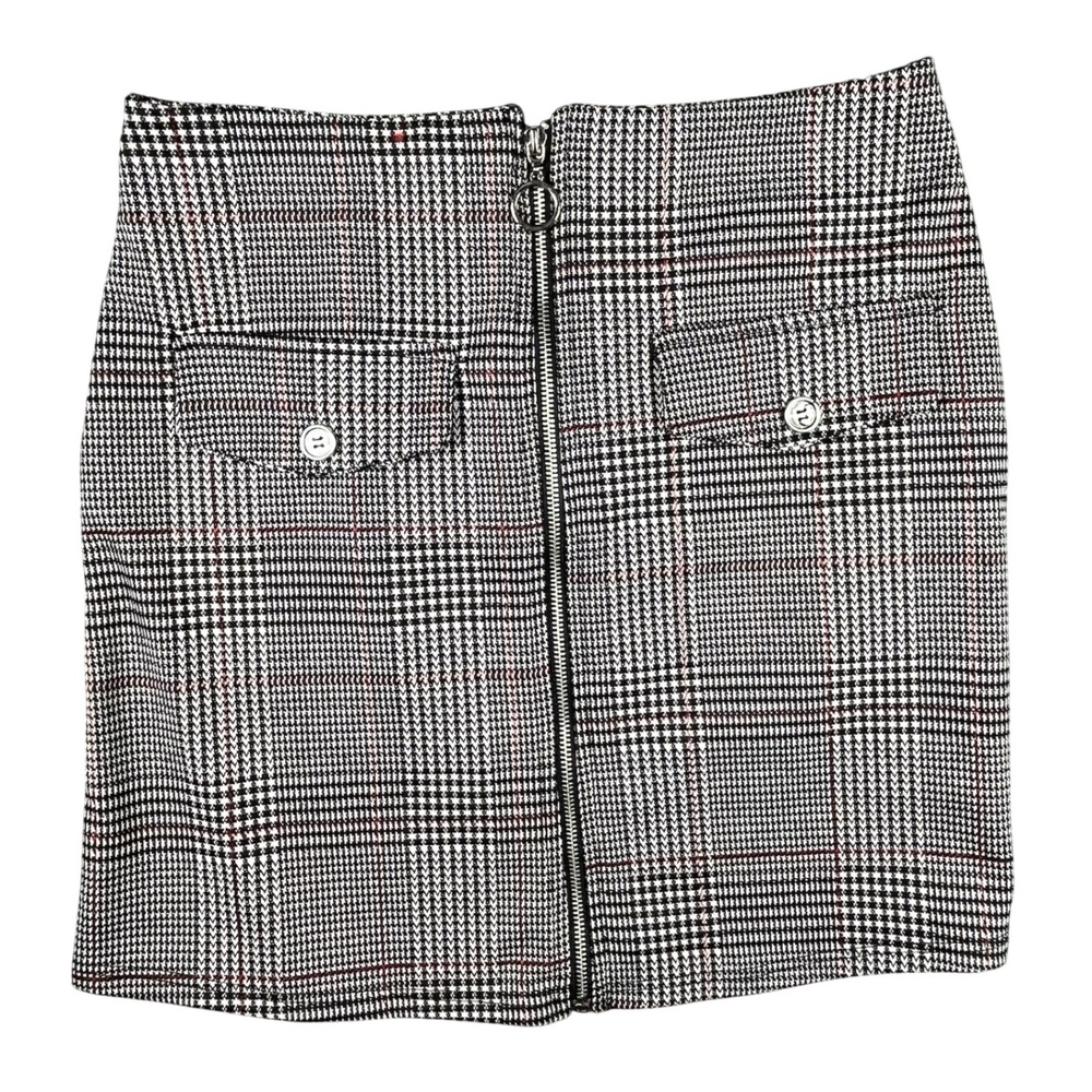 Lina‎ Chix Women's Plaid Mini Skirt XS Grunge Y2K Zip Front Punk Academia